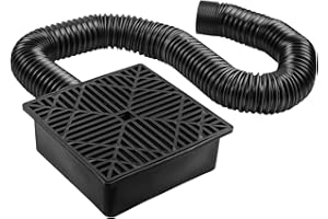 MaxEarn Rynny dachowe 9 cali, zestaw przyłączeniowy odpływowy, zbiornik spustowy, rura spustowa z przedłużanym wężem o długości 1,55 m, 23 x 23 cm, zestaw przedłużający, adapter odpływowy