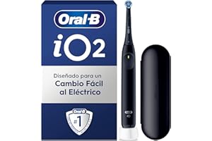 Oral-B iO 2 Cepillo de Dientes Eléctrico Negro Noche, 1 Cabezal, 1 Estuche De Viaje, 3 Modos De Cepillado, Sensor De Presión y Temporizador, Diseñado por Braun