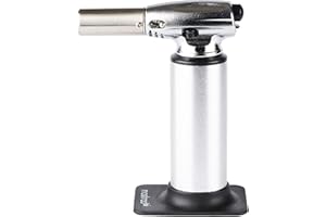 MASTRAD - Chalumeau de Cuisine Professionnel - Utilisation Simple - Rechargeable Au Gaz - Capacité 36 ml – Qualité professionnelle avec socle amovible