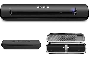 Ambir TravelScan Pro Go Bundle Portable USB Powered Compact Document, Business Card and Receipt Scanner for Windows PC's with Hard Shell Travel Case PS600-GO