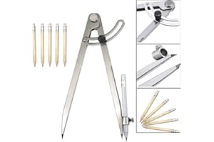 SETROVIC 8 Inch Large Adjustable Pencil Marking Compass Circle, Scratch Marking Locking Wing Divider for Drawing Circles, Woodworking, Metalworking, and Leather Work