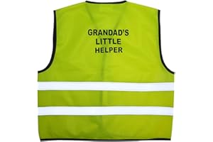 GILLICCI Kids High Visibility Hi Viz Safety Vest Top Hi Vis Baby Waistcoat Childrens Gift (Large (2-3 Years), Grandad's Little Helper)