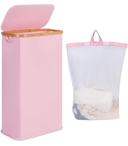 Pattumiera Con Coperchio Basculante 15L Parlynies: Secchio Per Rifiuti In Plastica Rosa Per Casa E Ufficio - 3