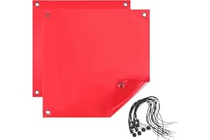 WUISOLQP 2 Stück Rote Fahne Überlänge, 30x30cm Rote Warnflagge mit 8 60CM Seil, Rot Fahne für Transport Flagge Ladungssicherung Warnfahne Warnflagge Anhänger für überhängende Lasten Wetterfest