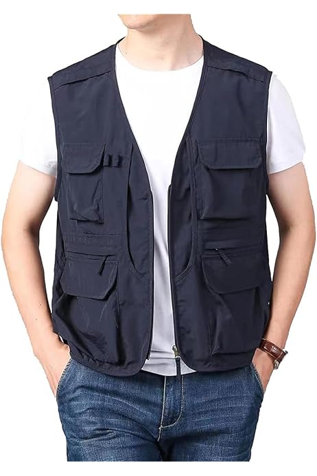 Gilet De Pêche Oralidera Homme - Multipoches, Séchage Rapide - Pour Chasse, Randonnée, Photographie | 100% Nylon