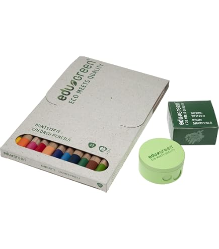 EduGREEN Set Matite Colorate Ecologiche: 16 Pezzi In Barattolo Di Cartone Per Bambini - 5
