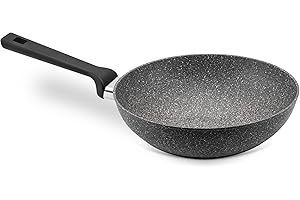 ILLA Planeta Wok Antiaderente 28 cm adatta per Induzione in Alluminio 100% riciclato, Made in Italy