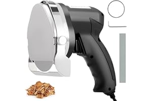 LUQIXCEY Electric Kebab Slicer, 80W Handheld Doner Kebab Shawarma Cutter Machine, Adjustable Cutting Thickness with 0-8mm, Blade width10cm, for Roast Meat Shops, Restaurants, for All Kinds of Meat.