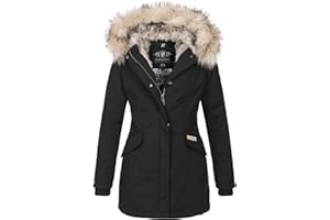 Navahoo Damen Winter Jacke Parka Mantel Winterjacke warm Kunstfell Premium B669