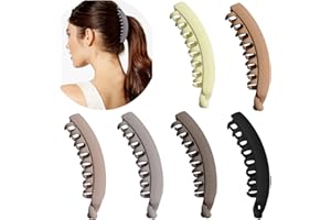 EYEGLA 6 Stück Große Bananenspangen Bunten Bananen Haarspange für dickes Haar,Rutschfeste Pferdeschwanz Halter Clip für Damen und Mädchen