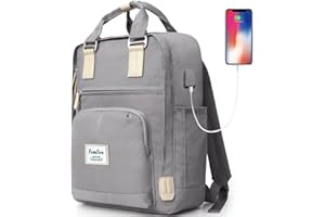 YAMTION Backpack Unisex Daypack Laptop Backpack Fits 15.6 Inch Laptop,School Rucksack with USB Charging Port,Business Backpack Water-Repellent for Women and Men, Girls and Boys Teenagers