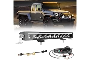 BraveWAY Barre Rampe Led Drl 22" 80W 240000LM Projecteur Longue Portée Homologation ECE Barre Led 4x4 Pour Les Véhicules De Tracteurs Agricoles, 4x4 Quads, Poids Lourd, Caravanes，Avec Kit De Câbles