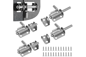 Wkmamo 4PCS chiavistelli per porta in acciaio inox, chiavistello scorrevole, chiusura a chiavistello, serratura piccola per porta per bagno, toilette, camera da letto