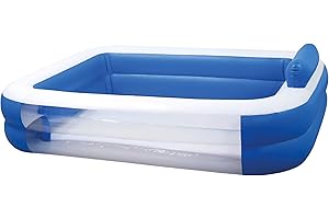 TP Toys Large 6.4ft x 4.7ft Paddling Pool for Kids Ages 3+. Paddling Pool for Garden and Family Fun. 1.95m x 1.45m x 0.4m. Splash and Water Play for Kids.