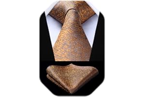 HISDERN Cravate Homme Mariage Cravate à Carreaux/Pied-de-poule et Mouchoir La Cravate des Hommes & Carre de poche Set