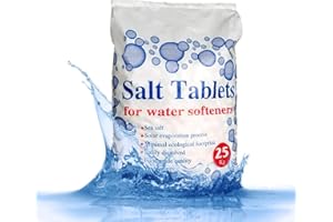 DISCOUNT SELLER High Purity Sea Salt Water Softener Salt Tablets 25kg (1 Bag), Softens Water, Extends Appliance Life, Improves Lathering, Skin & Hair Care - Easily Dissolved Salt Tablets for Water Softener
