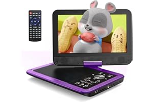 Yoton 12,5" Tragbarer DVD-Player Mit 10,5" HD-Schwenkbildschirm Für Das Auto, Mit Autoladegerät, Memory-Playback-Funktion, Unterstützt 4-6 Stunden Wiedergabe [Blu-ray Nicht Unterstützt]