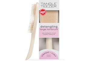 Tangle Teezer Large Ultimate Detangler Hairbrush - For Wet & Dry Hair - Detangling Brush for Thick, Curly & Long Hair - Two-Tiered Teeth Reduce Breakage & Eliminate Knots - Large Paddle - Cappuccino