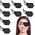 Joyzzz 8Pcs 3D Eye Patch, Comfortable Pirate Eye Mask, Adjustable Amblyopia Lazy Eye Patches, One Eye Cover for after Surgery or Pirate Cosplay, Medical Eyepatch for Adults and Kids (Left Eye)