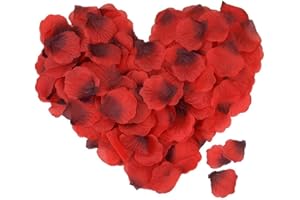 ASANMU 4000 Pezzi Petali di Rosa Artificiali, Regali per Donne, Petali di Rosa Finti, Decorazione Romantica per San Valentino Matrimoni Centro Tavola Compleanno Festa Atmosfera Romantica (Rosso)