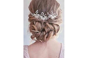 Unicra Wedding Flower Épingles À Cheveux De Mariée Coiffures Pièces De Cheveux De Mariage Accessoires de mariée (Lot de 3) (argent)