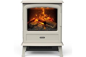 Dimplex Evandale Optimyst Water Vapour Electric Stove Fire, Real Flame Effect, Pebble Fireplace, Log Fuel Bed, 1000W/2000W Fan Heater, Energy Efficient Flame, Adjustable Thermostat, Remote Control