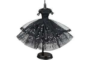 ZECOUK Ropa de Muñecas Accesorios para Muñecas, Vestido Muñeca Ropa para Muñecas, Vestidos para Muñecas con Lentejuelas Negras, Vestidos de Moda para Muñecas 30 CM / 11.5 Pulgadas Muñeca