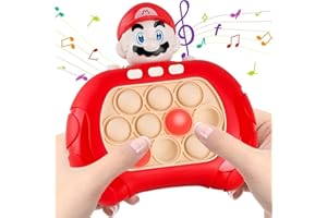 Pop It Game Sensory Fidget Toys for Kids Tiuainta Mario Light Up Pattern Popping Game Mario Pop It Bubble Game Controller Machine Push Pop Stress Toys Fun Present for Kids