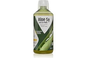 Syrio Integratori Alimentari, Aloe Sy succo Puro, Integratore Depurativo, Aloe Vera al 99,55%, da Bere Puro o Diluito, Aloin Free, Detox, Pura Polpa, Senza Aggiunta di Acqua, Senza Glutine, 1 Litro