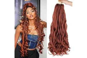 Xtrend 8 Packs French Curly Braiding 26 Inch Pre Stretched Bouncy Loose Wavy Braiding Hair Crochet Braiding Hair Yaki Texture French Curl Synthetic Braiding Hair Extensions(26 Inch，350#)…