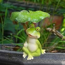 Toddmomy Frosch Vogelfutterstation – Harzfigur 14,5 X 13,5 Cm, Garten-Deko Mit Futterschale Für Vögel