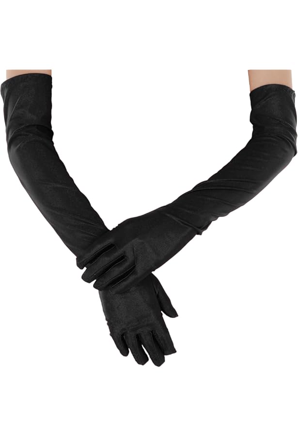 Gants Longs Pour Femmes, Protection Des Doigts Et Des Coudes, Costume De Soirée D'opéra, Bal, Accessoires De Mode Pour Adultes, Mitaines Noires Respirantes