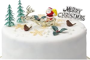 Evelay Cake Toppers Merry Christmas Cake Decoration|6-10Pieces|Cupcake Toppers|Multi Purpose Decoration (9pc Set)
