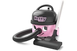 HENRY Numatic Hetty HET160T Turbo Cylinder Vacuum Cleaner, Compact 160 Vacuum, A Class - energy efficient A rated, TriTex filtration system with HepaFlo Bags, 10 Metre Cable, 620 W, 6 Litres, Pink
