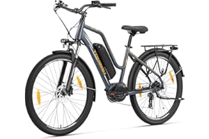 Touroll MA2 Vélo Électrique Adulte, Moteur Central 250W 70Nm, Batterie Amovible, Autonomie 100km, Freins Hydrauliques, VTC Electrique Homme Femme, Vélo électrique de Ville