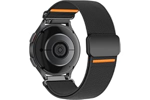 SOLOLUP 20mm Elastic Magnetic Straps for Samsung Galaxy Watch 7 6 5 4 FE Strap 40mm 44mm/6&4 Classic 43 47 42 46 mm/5Pro 45mm Men Women,Stretchy Nylon Sport Band for Garmin Vivoactive 5 3 6/Forerunner 55 245