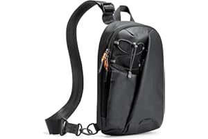 Inateck Sling Bag X-Row, lekka męska torba na ramię, odporna na zachlapanie wodą, torba na klatkę piersiową, na wędrówki, podróże, spacery, czarny, 18.5 x 7 x 28.5 cm, Minimalistyczny