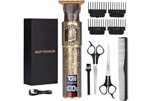 EUJAM Haarschneidemaschine Profi, Wasserdicht Haarschneider Herren Trimmer Elektrisch Barttrimmer mit 4 Führungskämmen, LED-Anzeige und USB-C Schnellladung, Bartschneider Konturen Haartrimmer