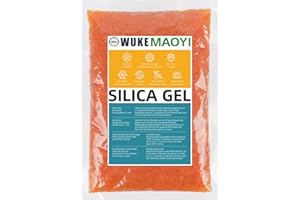 WUKEMAOYI 400 g Silica Gel Bustine, Perline Essiccanti in Gel di Silice, Sacchetti Essiccanti Riutilizzabili con Indicatore di Umidità Colorato, Arancione a Verde, Assorbi Umidità
