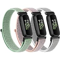 YLK 3 Stück Armband für Fitbit Inspire 3 Armband für Damen Herren, Weiches Nylon Armbänder, Verstellbares Sport Ersatzband fü