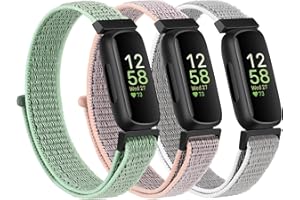 YLK 3 Stück Armband für Fitbit Inspire 3 Armband für Damen Herren, Weiches Nylon Armbänder, Verstellbares Sport Ersatzband für Fitbit Inspire 3 Uhrenarmband