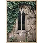 Postifull Window İn The Forest &Ccedil;er&ccedil;eveli Tablo, Dikey Duvar Tablosu Comfort Serisi No:108495;13 X 18 Ahşap &Ccedil;er&ccedil;eveli