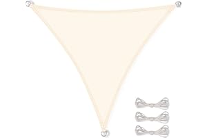 ‎CELINASUN CelinaSun Sonnensegel inkl Befestigungsseile Premium PES wasserabweisend imprägniert Dreieck gleichseitig 3,6 x 3,6 x 3,6 m Creme weiß