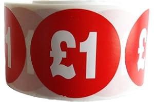 COMPLERE RETAIL SOLUTIONS LTD. 500x RED PRICE £1 SELF ADHESIVE STICKERS STICKY LABELS SWING LABELS FOR RETAIL (1)