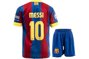 NIHMEX Barcelona Heim Legende #10 Ronaldinho Retro Seltenes Fußball Kinder Trikot Shorts Set Jugendgrößen