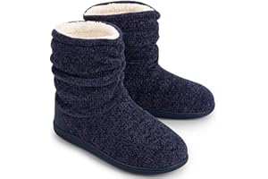 LongBay Women's Warm Slipper Boots Plush Fleece Lining Memory-Foam Cushioning Non-Slip Ladies House Shoes Indoor Outdoor