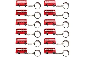 A1 GIFTS Top 12 London Red Bus Metal Key Rings - British Souvenir Gift 3D Die Cast London Bus