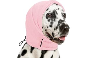 AOFITEE Dog Calming Hoodie, No Shake Ear Wraps for Dogs Anxiety Relief, Dog Ears Cover Noise Protection Pet Noise Cancelling Ear Muffs for Fireworks, Thunderstorms, Force Drying, Grooming