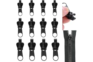 WEIMEIH Reißverschluss Zipper, 12 Stück Reisverschluss-reparaturset Ersatz Abnehmbare Zipper Pull Fixer Reparatur Set für Universal,Kleidung,Bettzug,Gepäck,Rucksack (12)