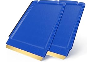 L & P CAR DESIGN 2 Ice Scraper for Car Windscreen 4 in 1 - Brass Ice Scraper - fast, effortless & easy - Premium HIPS - Murska Brass Blade Windscreen Scraper for Car Window Scrapper & Squeege (2x Blue Black)